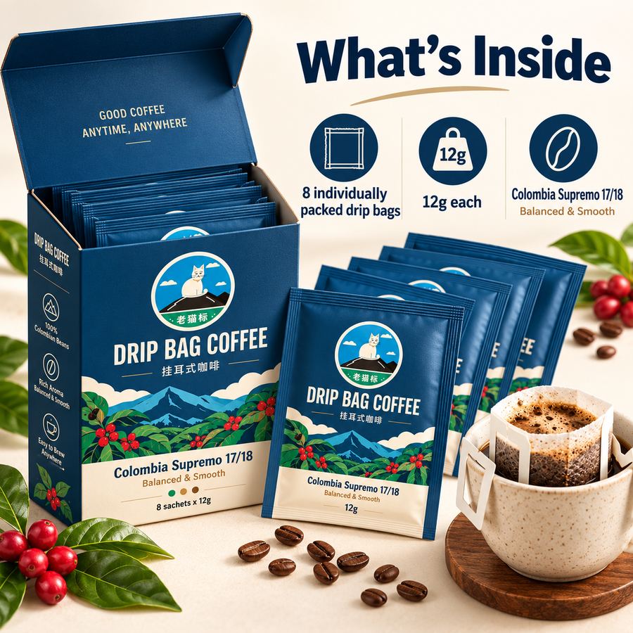 What is inside: 8 individually packed 12g drip bags